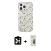 MARSİLYAN™- iPhone 14 Pro Max Kılıf Pusula Form - Siyah 6D Mat Seramik Hayalet Nano Ekran Koruyucu + PVD Metal Kamera Lens - TU