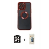 MARSİLYAN™- iPhone 14 Pro Max Kılıf Pusula Form - Siyah 6D Mat Seramik Hayalet Nano Ekran Koruyucu + PVD Metal Kamera Lens - TU