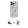 MARSİLYAN™- iPhone 14 Pro Max Kılıf Pusula Form - Siyah Bilvis 3D Mat Cam Ekran Koruyucu + Bilvis Titan Kamera Lens - GS