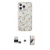 MARSİLYAN™- iPhone 14 Pro Max Kılıf Pusula Form - Siyah Bilvis 3D Mat Cam Ekran Koruyucu + Bilvis Titan Kamera Lens - GS
