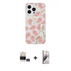 MARSİLYAN™- iPhone 14 Pro Max Kılıf Pusula Form - Siyah Bilvis 3D Mat Cam Ekran Koruyucu + Bilvis Titan Kamera Lens - GS