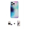 MARSİLYAN™- iPhone 14 Pro Max Kılıf Pusula Form - Siyah Bilvis 3D Mat Cam Ekran Koruyucu + Bilvis Titan Kamera Lens - GS