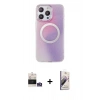 MARSİLYAN™- iPhone 14 Pro Max Kılıf Pusula Form - Siyah Bilvis 3D Mat Cam Ekran Koruyucu + Bilvis Titan Kamera Lens - GS