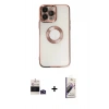 MARSİLYAN™- iPhone 14 Pro Max Kılıf Pusula Form - Siyah Bilvis 3D Mat Cam Ekran Koruyucu + Bilvis Titan Kamera Lens - DNMR