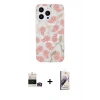 MARSİLYAN™- iPhone 14 Pro Max Kılıf Pusula Form - Siyah Bilvis 3D Mat Cam Ekran Koruyucu + Bilvis Titan Kamera Lens - GD