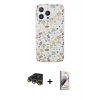 MARSİLYAN™- iPhone 14 Pro Max Kılıf Pusula Form - Siyah Bilvis 3D Mat Cam Ekran Koruyucu + Raze Metal Kamera Lens - GD