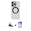 MARSİLYAN™- iPhone 14 Pro Max Kılıf Pusula Form - Siyah Bilvis 5in1 3D Magic Cam Ekran Koruyucu + Bilvis Titan Kamera Lens - GD
