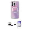 MARSİLYAN™- iPhone 14 Pro Max Kılıf Pusula Form - Siyah Bilvis 5in1 3D Magic Cam Ekran Koruyucu + Bilvis Titan Kamera Lens - DNMR
