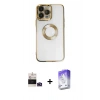 MARSİLYAN™- iPhone 14 Pro Max Kılıf Pusula Form - Siyah Bilvis 5in1 3D Magic Cam Ekran Koruyucu + Bilvis Titan Kamera Lens - DNMR