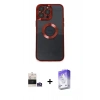 MARSİLYAN™- iPhone 14 Pro Max Kılıf Pusula Form - Siyah Bilvis 5in1 3D Magic Cam Ekran Koruyucu + Bilvis Titan Kamera Lens - GS