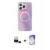 MARSİLYAN™- iPhone 14 Pro Max Kılıf Pusula Form - Siyah Bilvis 5in1 3D Magic Cam Ekran Koruyucu + Bilvis Titan Kamera Lens - SH