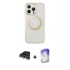 MARSİLYAN™- iPhone 14 Pro Max Kılıf Pusula Form - Siyah Bilvis 5in1 3D Magic Cam Ekran Koruyucu + Raze Metal Kamera Lens - GS