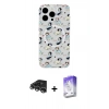 MARSİLYAN™- iPhone 14 Pro Max Kılıf Pusula Form - Siyah Bilvis 5in1 3D Magic Cam Ekran Koruyucu + Raze Metal Kamera Lens - GS