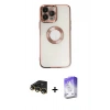 MARSİLYAN™- iPhone 14 Pro Max Kılıf Pusula Form - Siyah Bilvis 5in1 3D Magic Cam Ekran Koruyucu + Raze Metal Kamera Lens - GD
