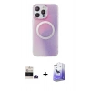 MARSİLYAN™- iPhone 14 Pro Max Kılıf Pusula Form - Siyah Bilvis 5in1 5D Magic Hayalet Cam Ekran Koruyucu + Bilvis Titan Kamera Lens - DNMR