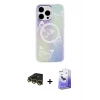 MARSİLYAN™- iPhone 14 Pro Max Kılıf Pusula Form - Siyah Bilvis 5in1 5D Magic Hayalet Cam Ekran Koruyucu + Raze Metal Kamera Lens - GD