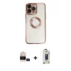 MARSİLYAN™- iPhone 14 Pro Max Kılıf Pusula Form - Siyah Bilvis Hayalet Cam Ekran Koruyucu + Bilvis Titan Kamera Lens - SH