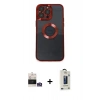 MARSİLYAN™- iPhone 14 Pro Max Kılıf Pusula Form - Siyah Bilvis Hayalet Cam Ekran Koruyucu + Bilvis Titan Kamera Lens - GS