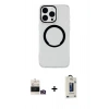 MARSİLYAN™- iPhone 14 Pro Max Kılıf Pusula Form - Siyah Bilvis Hayalet Cam Ekran Koruyucu + Bilvis Titan Kamera Lens - GD