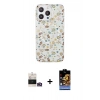 MARSİLYAN™- iPhone 14 Pro Max Kılıf Pusula Form - Siyah Buffer Hayalet Cam Ekran Koruyucu + Bilvis Titan Kamera Lens - GD