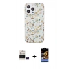 MARSİLYAN™- iPhone 14 Pro Max Kılıf Pusula Form - Siyah Buffer Hayalet Cam Ekran Koruyucu + Bilvis Titan Kamera Lens - DNMR