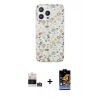 MARSİLYAN™- iPhone 14 Pro Max Kılıf Pusula Form - Siyah Buffer Hayalet Cam Ekran Koruyucu + Bilvis Titan Kamera Lens - GS