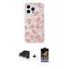MARSİLYAN™- iPhone 14 Pro Max Kılıf Pusula Form - Siyah Buffer Hayalet Cam Ekran Koruyucu + Raze Metal Kamera Lens - GS