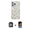 MARSİLYAN™- iPhone 14 Pro Max Kılıf Pusula Form - Siyah Buffer Hayalet Cam Ekran Koruyucu + PVD Metal Kamera Lens - TU