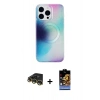 MARSİLYAN™- iPhone 14 Pro Max Kılıf Pusula Form - Siyah Buffer Hayalet Cam Ekran Koruyucu + Raze Metal Kamera Lens - GD