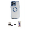 MARSİLYAN™- iPhone 14 Pro Max Kılıf Pusula Form - Siyah Joko 5D Cam + Bilvis Titan Kamera Lens - DNMR