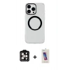 MARSİLYAN™- iPhone 14 Pro Max Kılıf Pusula Form - Siyah Joko 5D Cam + PVD Metal Kamera Lens - TU