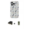MARSİLYAN™- iPhone 14 Pro Max Kılıf Pusula Form - Siyah Joko Magic 5D Hayalet Cam + Raze Metal Kamera Lens - GD