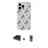 MARSİLYAN™- iPhone 14 Pro Max Kılıf Pusula Form - Siyah Joko Magic 5D Hayalet Cam + Raze Metal Kamera Lens - GD