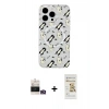 MARSİLYAN™- iPhone 14 Pro Max Kılıf Pusula Form - Siyah Mat Seramik Nano Ekran Koruyucu + Bilvis Titan Kamera Lens - GD