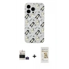 MARSİLYAN™- iPhone 14 Pro Max Kılıf Pusula Form - Siyah Mat Seramik Nano Ekran Koruyucu + Bilvis Titan Kamera Lens - DNMR