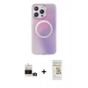 MARSİLYAN™- iPhone 14 Pro Max Kılıf Pusula Form - Siyah Mat Seramik Nano Ekran Koruyucu + Bilvis Titan Kamera Lens - GD