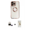 MARSİLYAN™- iPhone 14 Pro Max Kılıf Pusula Form - Siyah Mat Seramik Nano Ekran Koruyucu + Bilvis Titan Kamera Lens - GD
