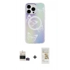 MARSİLYAN™- iPhone 14 Pro Max Kılıf Pusula Form - Siyah Mat Seramik Nano Ekran Koruyucu + Bilvis Titan Kamera Lens - GD