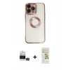 MARSİLYAN™- iPhone 14 Pro Max Kılıf Pusula Form - Siyah Mat Seramik Nano Ekran Koruyucu + Bilvis Titan Kamera Lens - GS