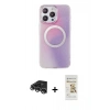 MARSİLYAN™- iPhone 14 Pro Max Kılıf Pusula Form - Siyah Mat Seramik Nano Ekran Koruyucu + Raze Metal Kamera Lens - GS