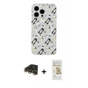 MARSİLYAN™- iPhone 14 Pro Max Kılıf Pusula Form - Siyah Mat Seramik Nano Ekran Koruyucu + Raze Metal Kamera Lens - GD