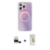 MARSİLYAN™- iPhone 14 Pro Max Kılıf Pusula Form - Siyah Mat Seramik Nano Ekran Koruyucu + Bilvis Titan Kamera Lens - SH