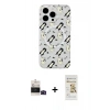 MARSİLYAN™- iPhone 14 Pro Max Kılıf Pusula Form - Siyah Mat Seramik Nano Ekran Koruyucu + Bilvis Titan Kamera Lens - SH