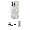 MARSİLYAN™- iPhone 14 Pro Max Kılıf Pusula Form - Siyah Polymer Nano Ekran Koruyucu + Bilvis Titan Kamera Lens - SH