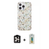 MARSİLYAN™- iPhone 14 Pro Max Kılıf Pusula Form - Siyah Polymer Nano Ekran Koruyucu + PVD Metal Kamera Lens - TU