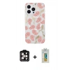 MARSİLYAN™- iPhone 14 Pro Max Kılıf Pusula Form - Siyah Polymer Nano Ekran Koruyucu + PVD Metal Kamera Lens - TU