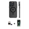 MARSİLYAN™- iPhone 14 Pro Max Kılıf Pusula Minimal Koleksiyonu - Şeffaf 360 Full Body Arka Koruyucu + Bilvis Titan Kamera Lens - DNMR