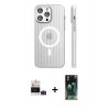 MARSİLYAN™- iPhone 14 Pro Max Kılıf Pusula Minimal Koleksiyonu - Şeffaf 360 Full Body Arka Koruyucu + Bilvis Titan Kamera Lens - DNMR