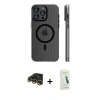 MARSİLYAN™- iPhone 14 Pro Max Kılıf Pusula Minimal Koleksiyonu - Şeffaf Pasifik Cam Ekran Koruyucu + Raze Metal Kamera Lens - GD