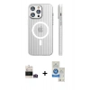 MARSİLYAN™- iPhone 14 Pro Max Kılıf Pusula Minimal Koleksiyonu - Şeffaf Royal Nano Ekran Koruyucu + Bilvis Titan Kamera Lens - GD